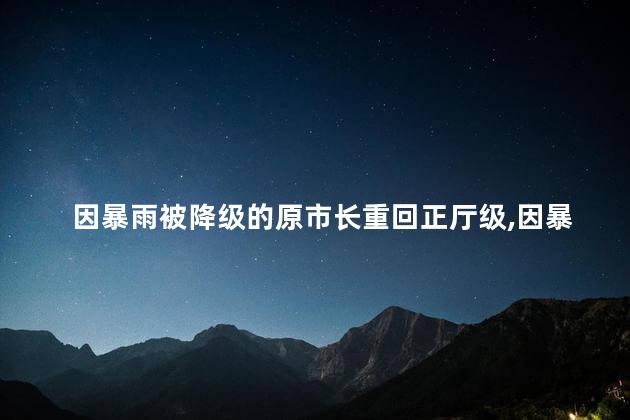 因暴雨被降级的原市长重回正厅级，因暴雨被降级的原市长升级了吗