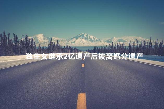 独生女继承2亿遗产后被离婚分遗产