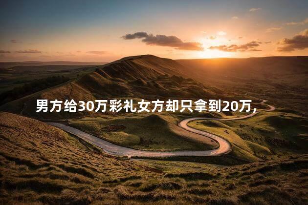 男方给30万彩礼女方却只拿到20万，婚介拿了10万吗